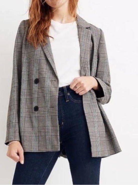 Madewell Jackets & Blazers - MADEWELL Caldwell Menswear Plaid Double-Breasted Blazer Classic Jacket